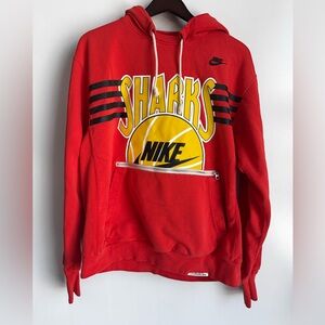 MENS NIKE DRI-FIT STANDARD ISSUE SHARKS HOODIE medium orange vintage DRI FIT